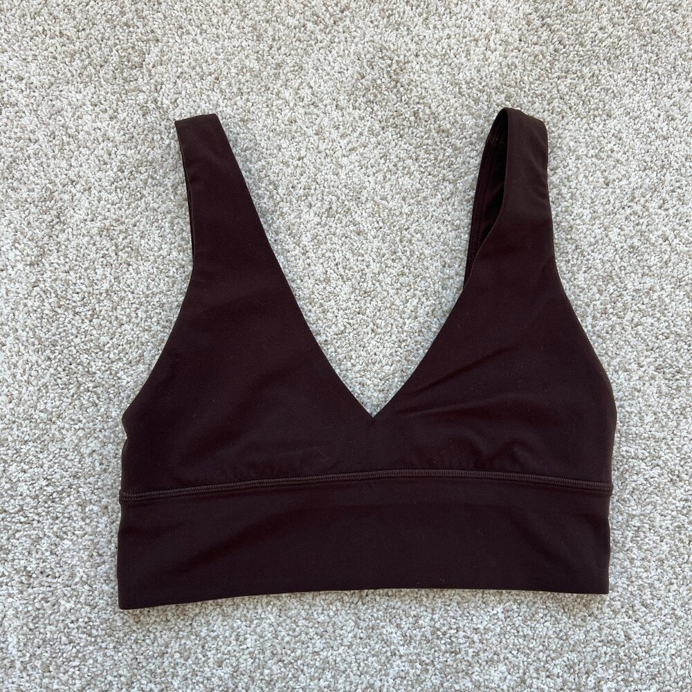 LULULEMON Align V-Neck Bra Espresso Size 6
